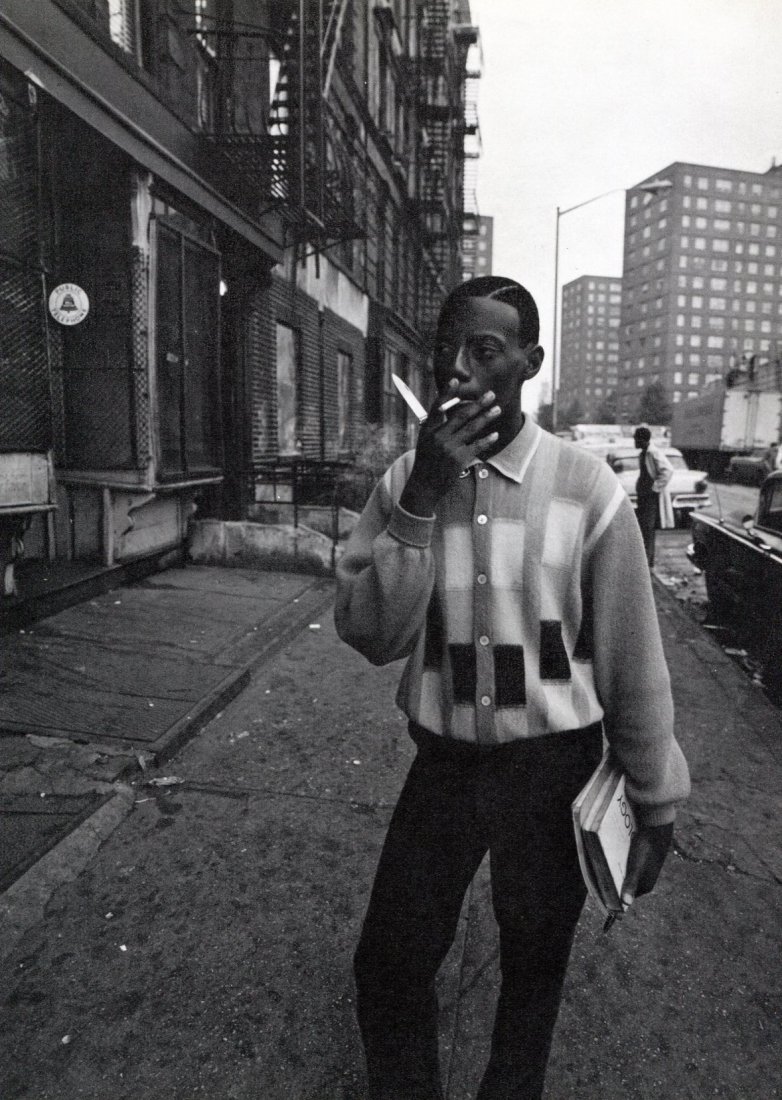Bruce Davidson - Harlem, smoking: 1969 Sheet-fed Copperplate Gravure by Conzett and Huber (Swiss printer) - Image Size approx. 9"x12"