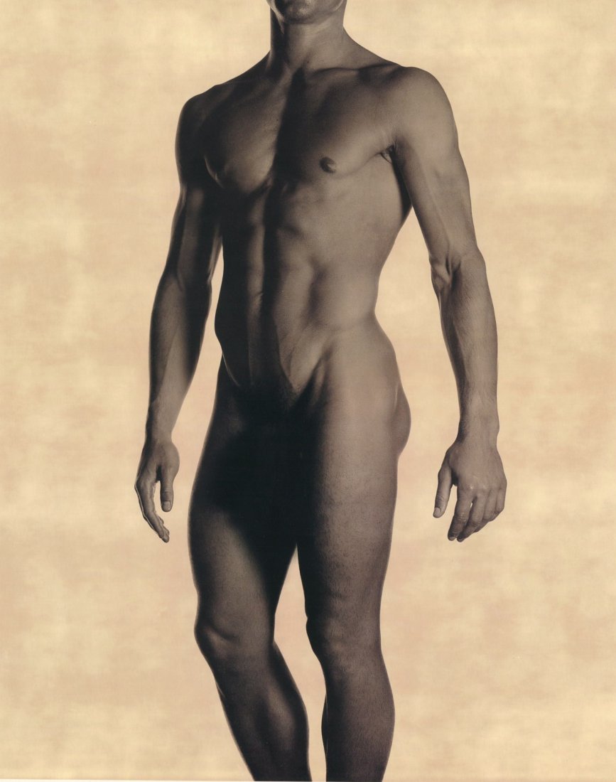 (Nude) Karl Lagerfield - Male Nude, Timo: Large Satin Finish Umber PhotoLithos printed by Upstate Litho, NY in 1977 - Visionaire - Image size (inches) approx. 10 x 13