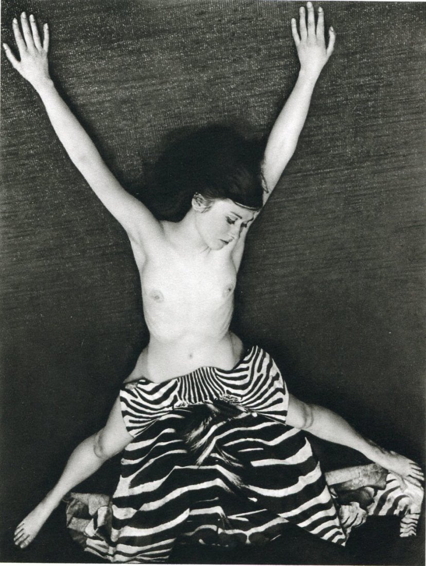 Szekessy, Karin - Nude w/zebra wrap: Vintage Sheet-Fed Gravure printed in 1969 by L'imprimerie Helio-lorraine, France - Image size approx. 6" x 8.5"