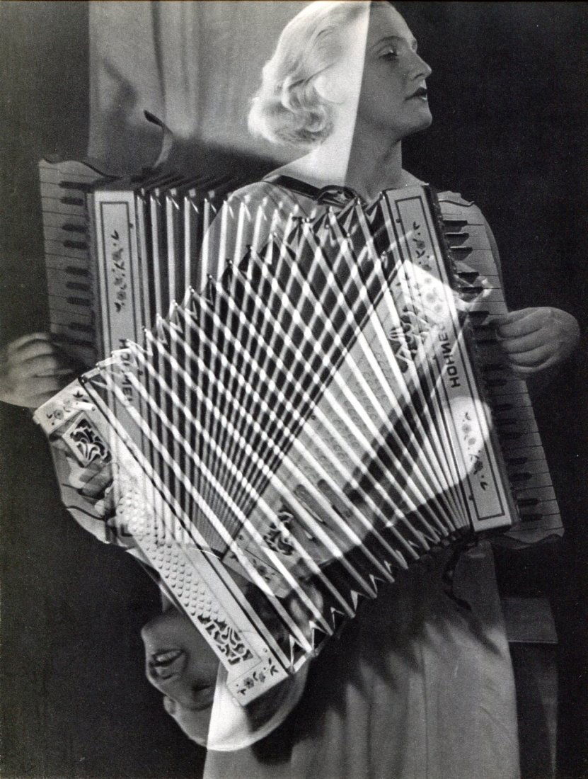 Man Ray - "Eva with Accordion": 1934 Sheet-fed Gravure printed by Neogravure Company, France - Image size approx. 9"x 10.5"