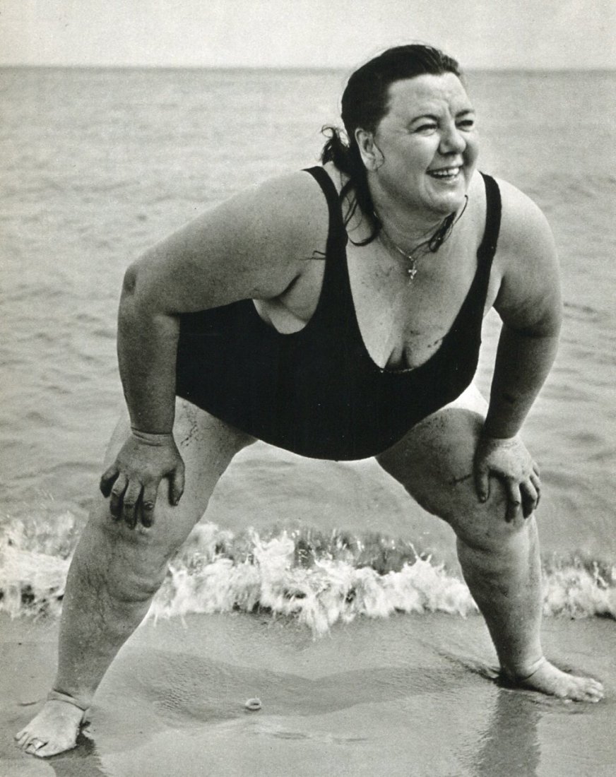 Model, Lisette - Woman at Coney Island: Photo Gravure, printed in the UK 1975 - Image Size 6.5" x 8.5"