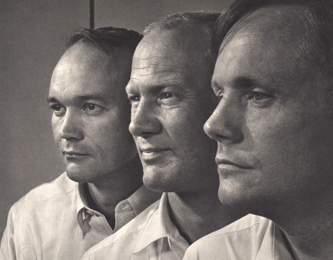 Karsh - Crew of Apollo X1: Vintage Sheet-Fed Gravure printed in 1976 by Roto-Sadag, Switzerland - Image size approx. 9" x 7"