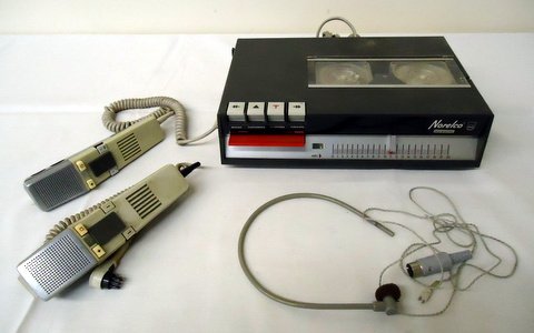 Answering Machine: early Norelco tape-recorder/answering machine including 3 microphones