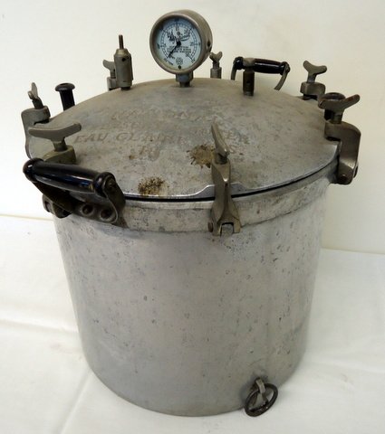 National Pressure Cooker: early National pressure cooker - 15"x14", very nice, even has the original gauge and all thumbscrews, great condition