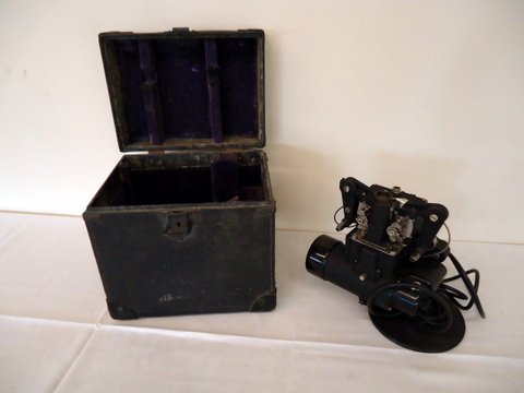 Bell & Howell Projector: early Bell & Howell film projector in case - 11"x11"x9"