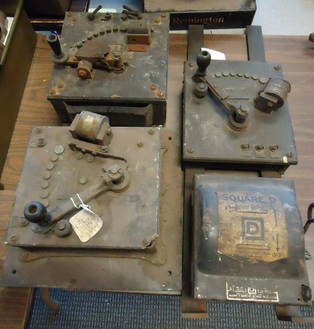 3 Large Switches: 3 motor-starting switches - the largest is 29"x8"x6"