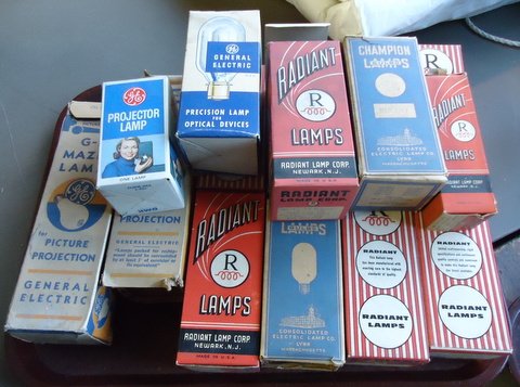 Lot of Early Projector Lamp Bulbs