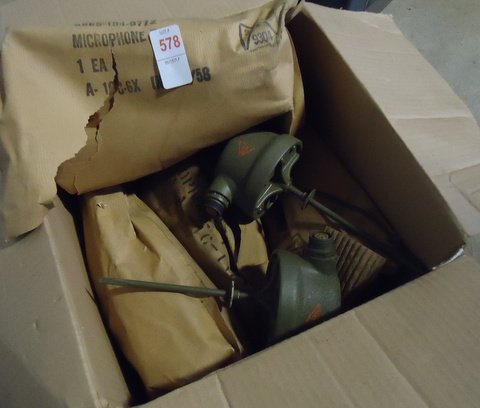 Lot of 6 Military T-56 Microphones Dated 1958: to be added soon
