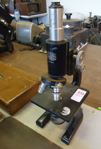 Spencer, NY Microscope: Spencer early microscope - 14" tall