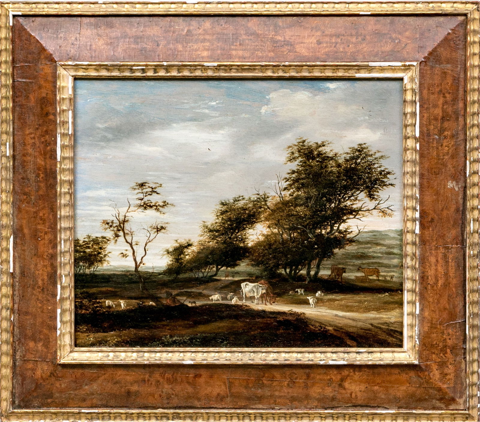 Attrib. Jacob Salomonsz Van Ruisdael (Dutch, 1629-1681) Oil On Panel, “Figures, Cattle…" (1 of 16)