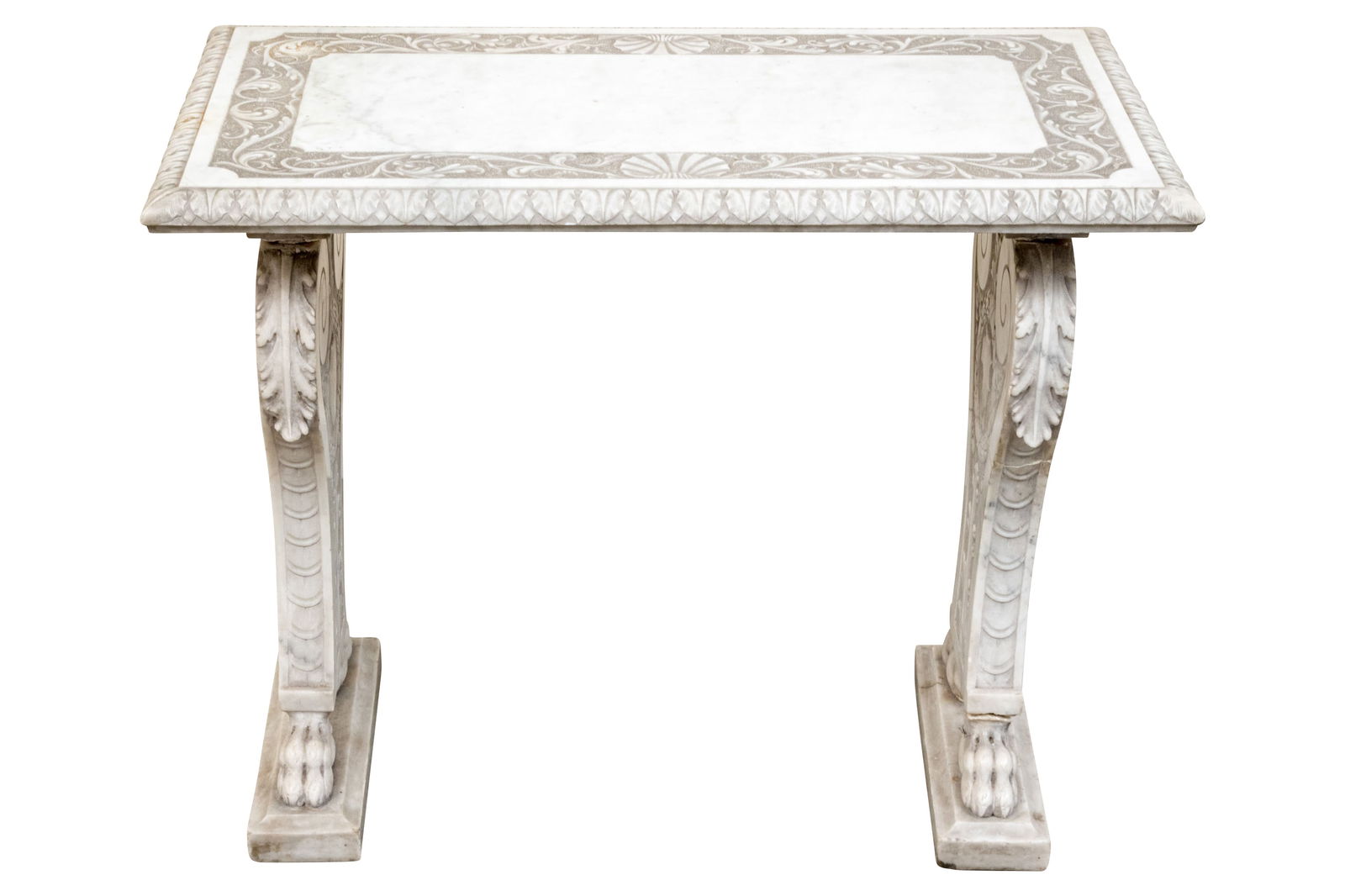 Antique White Marble Table With Fine Neoclassical Carved Decoration (1 of 17)