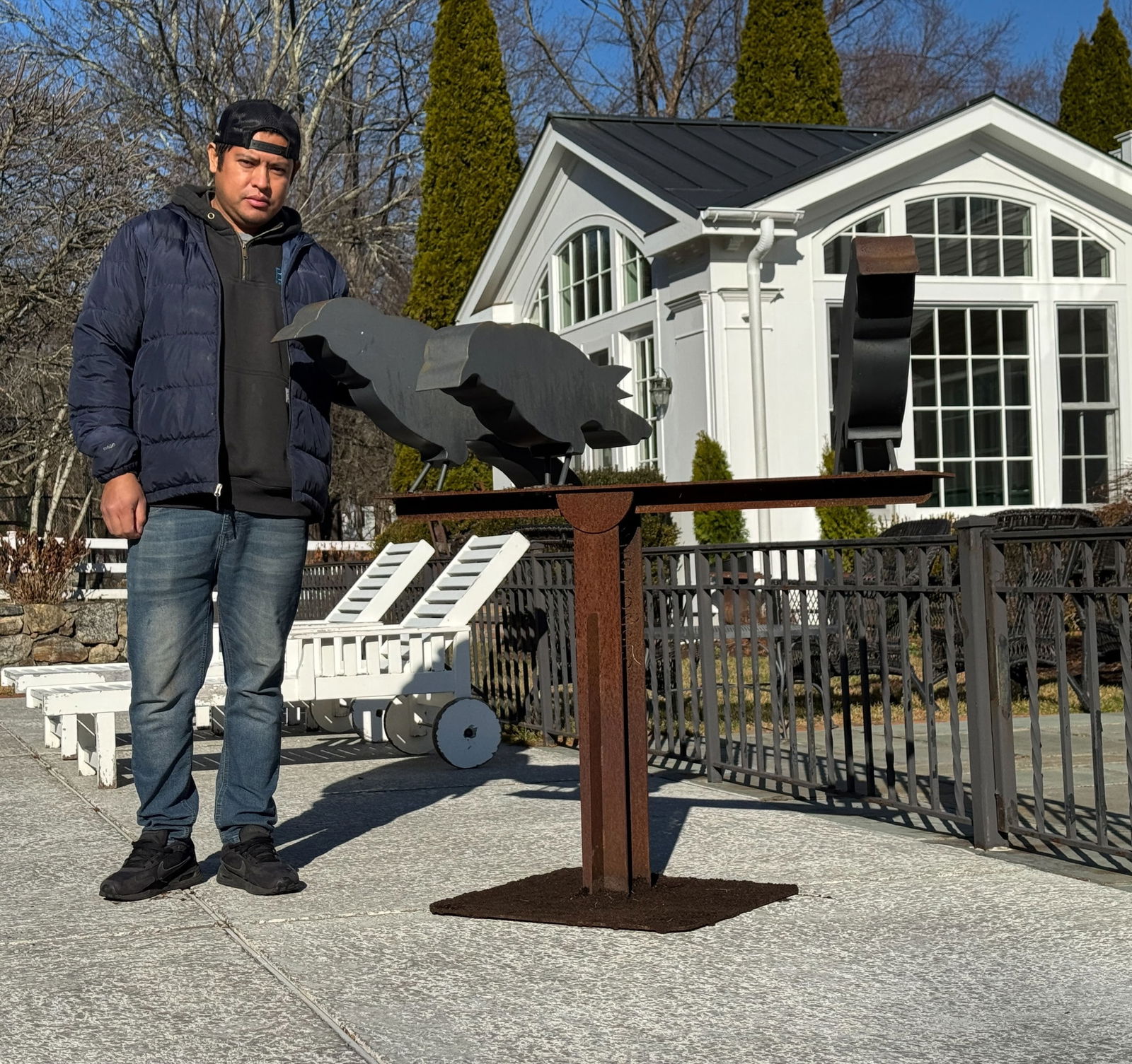 Dale Rogers (American, B. 20th C.) “Ravens Evermore??, Cor-Ten And Painted Steel Sculpture (1 of 16)