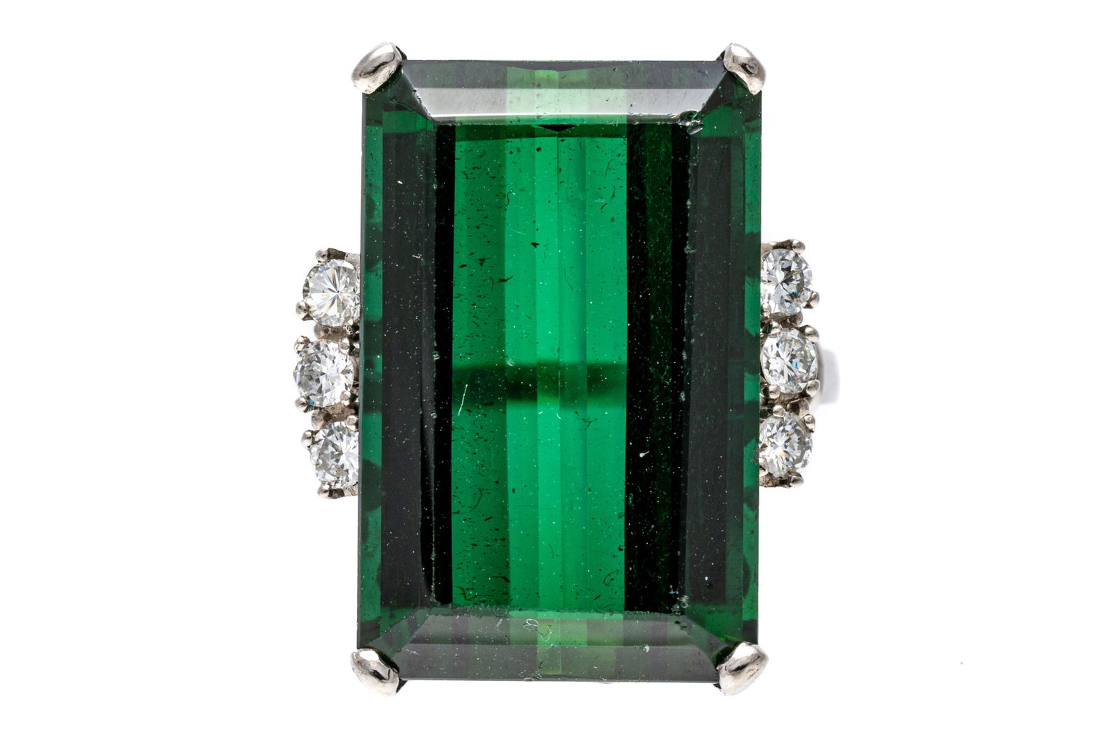 Stunning 14k Gold Tourmaline And Diamond Ring, Size 6.5- (1 of 8)