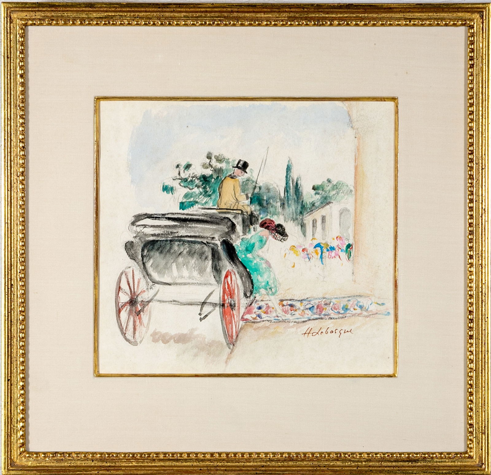 Henri Lebasque (French, 1865-1937) Illustration For Les Permissions... Mixed Media On Paper (1 of 7)