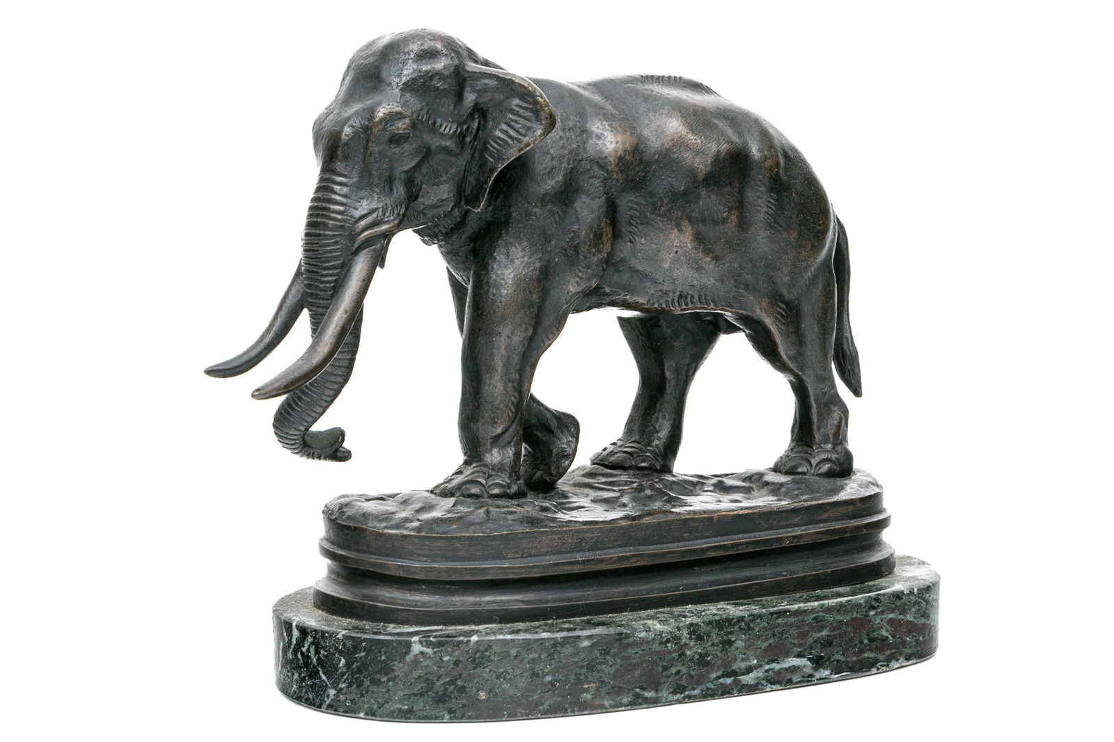 Antoine-Loiuis Barye (France, 1796-1875) Cast Patinated Bronze, Asian Elephant (1 of 9)