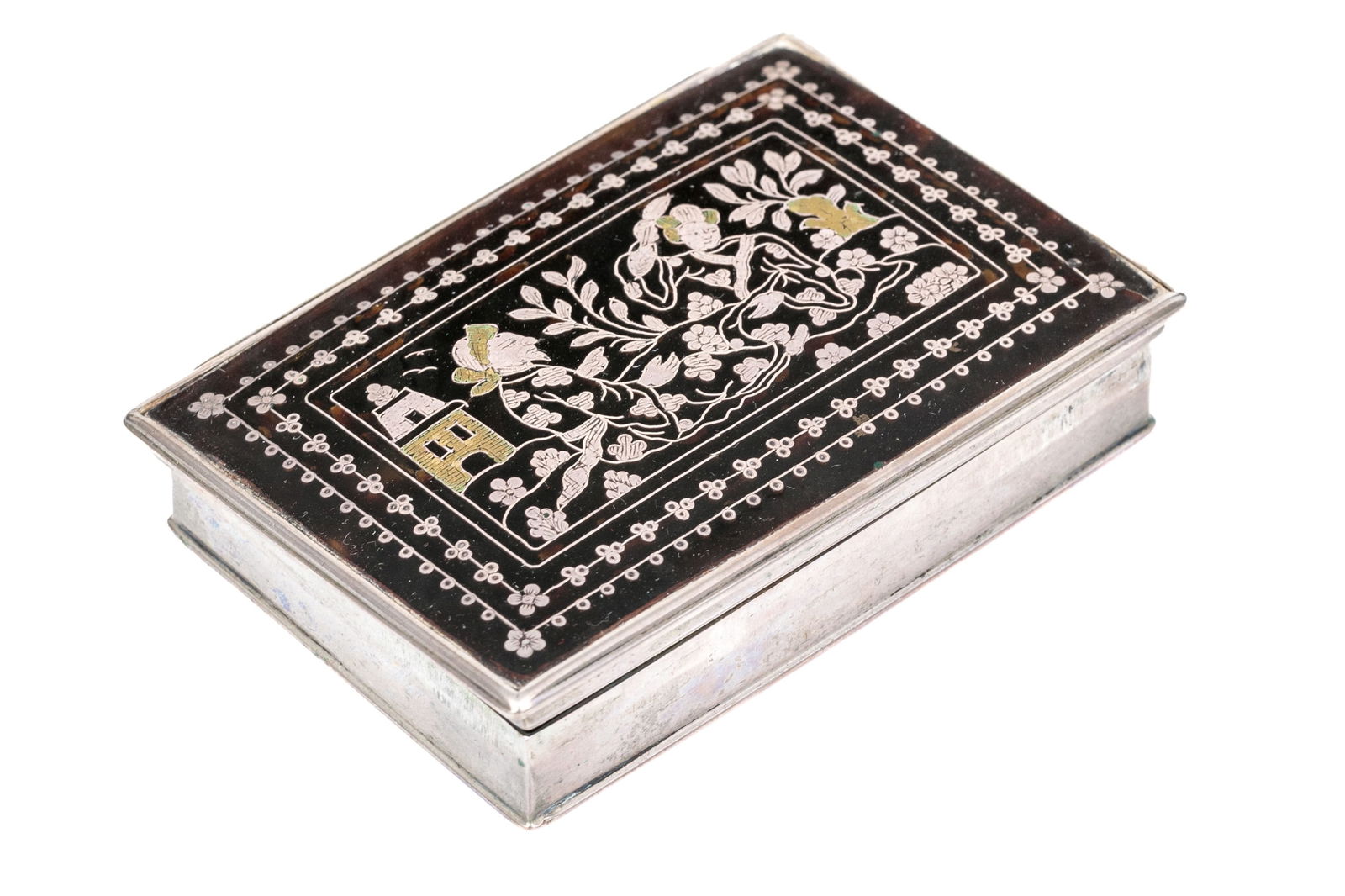 Striking Antique Tortoiseshell, Silver And Brass Pique Pose Snuffbox, Late 18th Century (1 of 14)