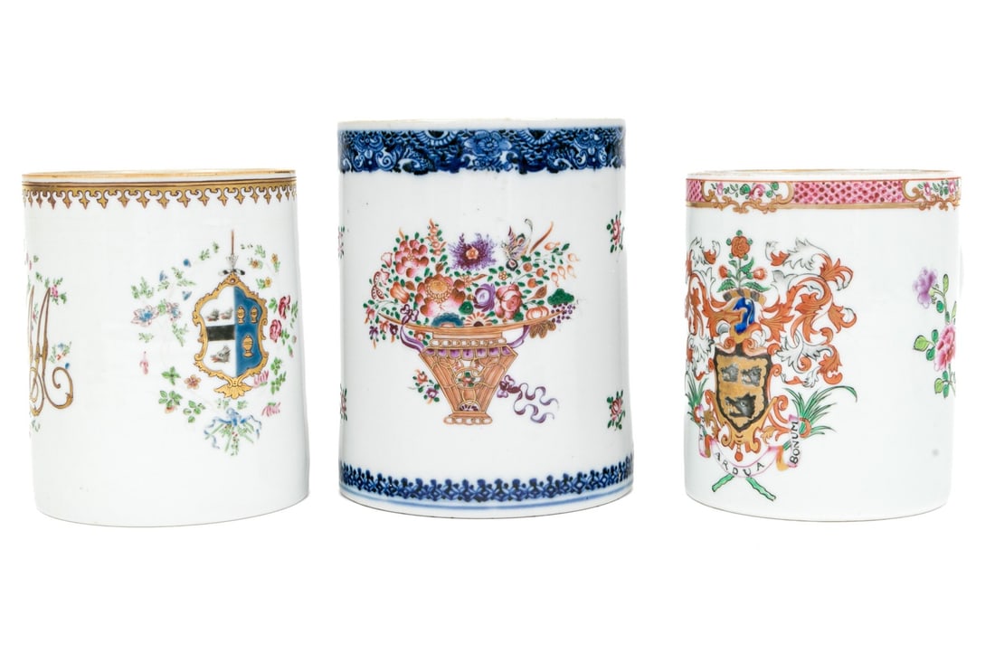 Fine Antique Collection Of Chinese Export Famille Rose Porcelain Mugs, 18th-19th C. (1 of 15)