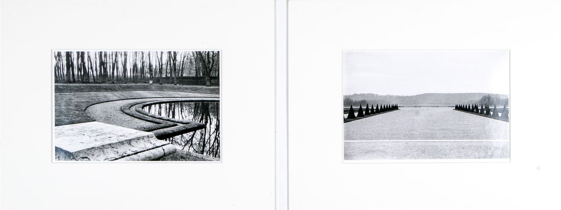 Bruno Réquillart (French, B. 1947) Duo Of Photographic Prints: A duo of photographic prints by Bruno Réquillart (French, b. 1947) depicting monochromatic landscapes with striking geometric qualities. Unframed. Dimensions (sight): 7 1/4" H x 11" L Additional hi-r