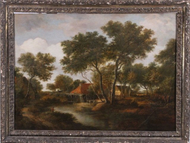 DUTCH SCHOOL: Landscape, oil on panel, 29" x 40"
