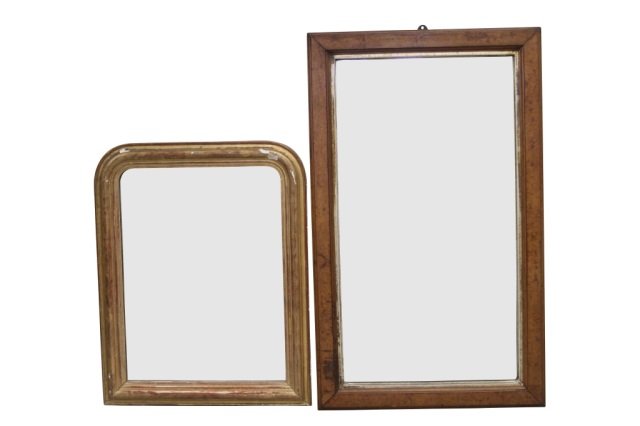 TWO ANTIQUE MIRRORS: TWO ANTIQUE MIRRORS Largest measuring 24 3/4" x 41"