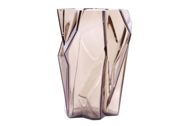 RUBA ROMBIC TOPAZ CONSOLIDATED GLASS VASE: Designed by Reuben Haley, Ca. 1928, 6 1/4" high, chip to rim.