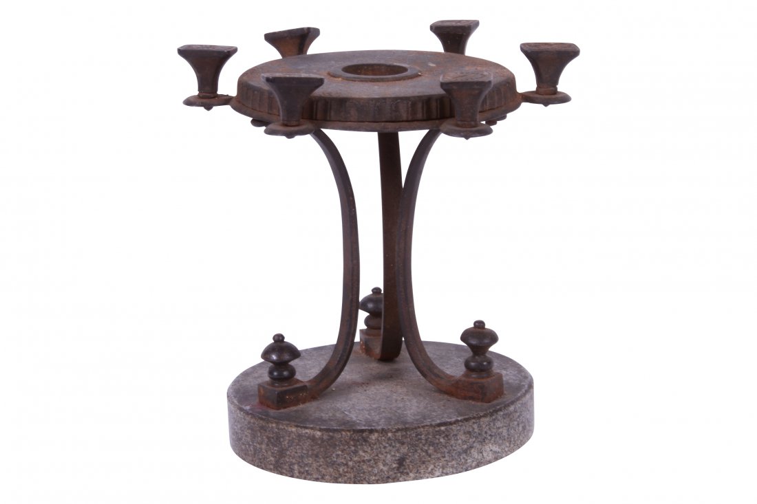 Antique Continental Grand Tour Objet De Vertu: Comprised of a bronze and marble stand having six intaglio medallions. 3 3/4" long x 4" deep x 3 3/4" high.
