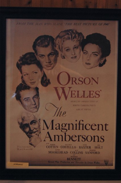 Movie poster the Magnificent Ambersons: Orson Welles movie poster frammed