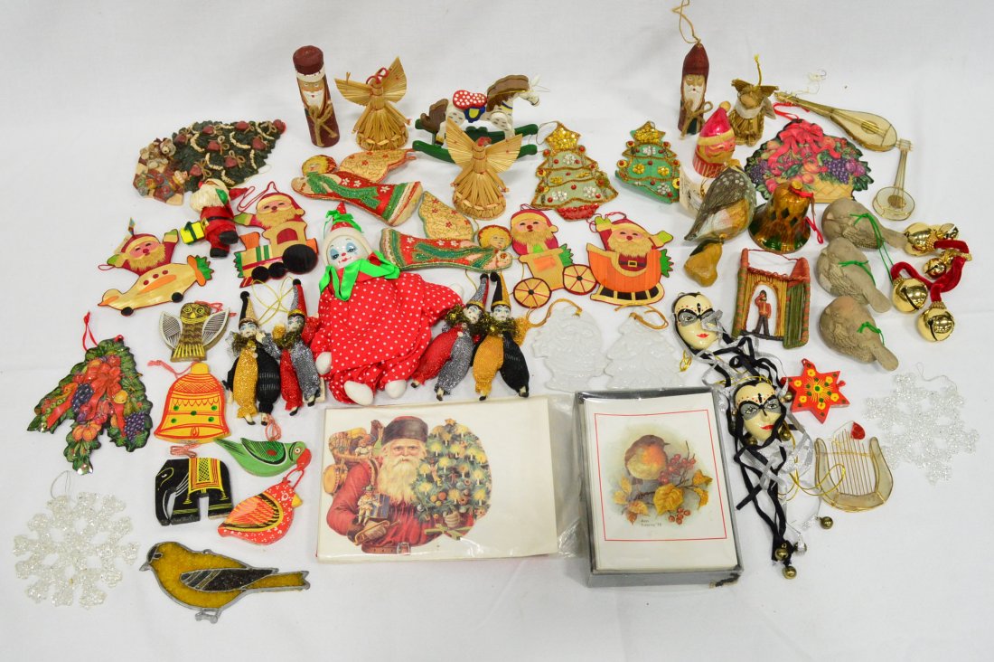 Vintage Christmas Ornaments: Mixed Lot of 50 Various Christmas Ornaments
