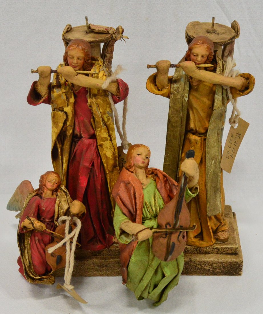 Italian Papier Mache' Angel Candlesticks & Ornaments: Italian Papier Mache' Angel Candlesticks & Ornaments