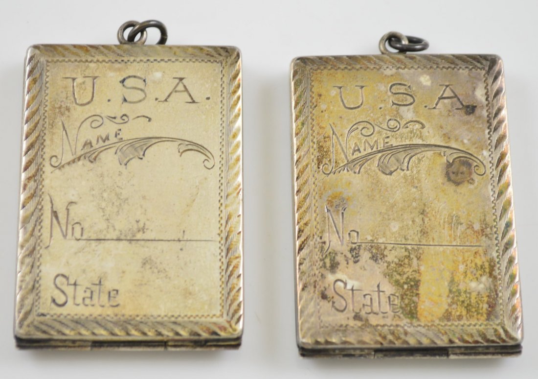 Lot of 2 Sterling Silver Photo Lockets: They measure 1.75" X 1.25". Est. 50-100