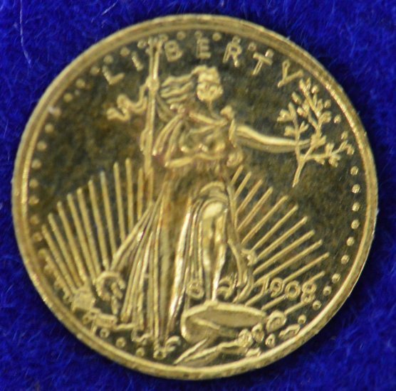 Saint Gauden's $20 22K Gold Piece: Miniature 22K Saint Gauden's Solid gold piece. Estimated value $75-100