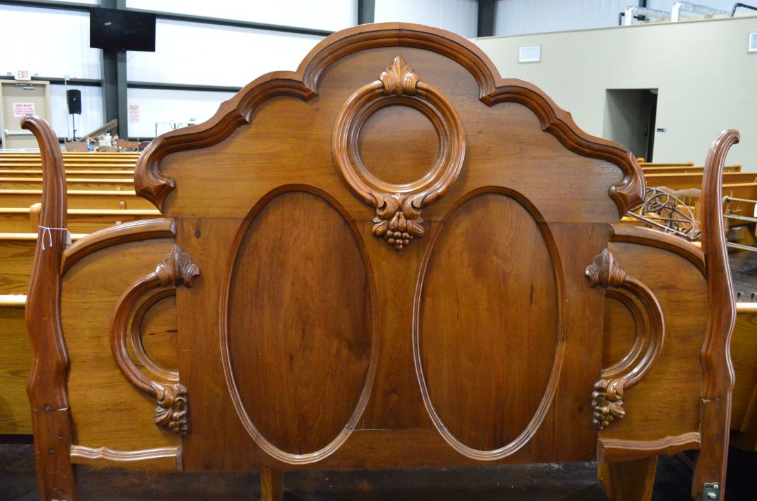 King Size Antique Bed: Custom Made King Size Antique Bed with Headboard and Frame, EST 300-500