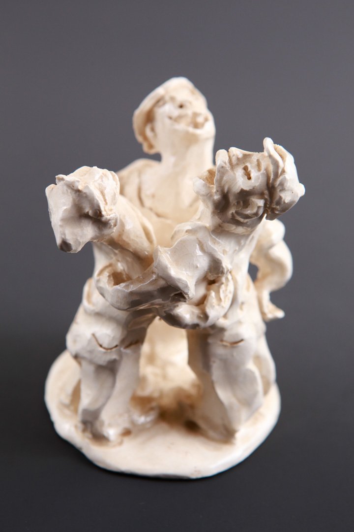 Steele Burden Sculpture "Sweet Adeline": 1970, signed Steele Burden, m. 3.25in base diameter, 4in H