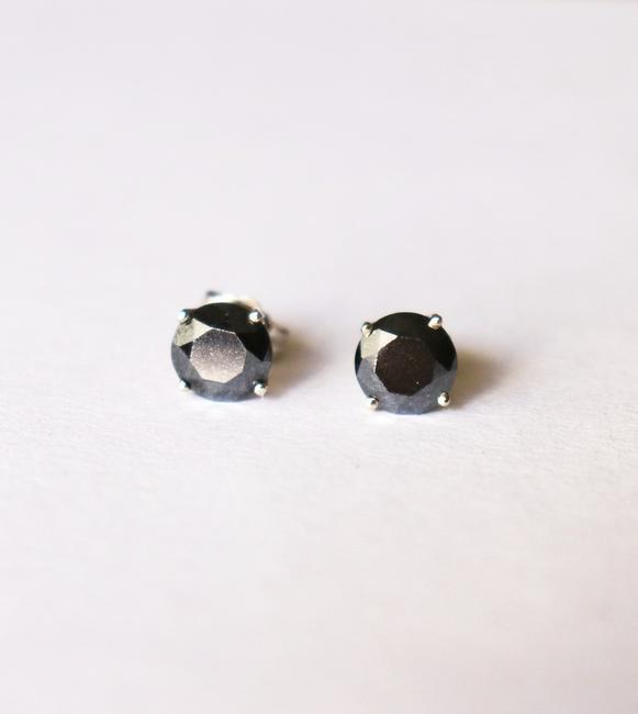 Black Diamond Stud Earrings 2.36Ct 14k W/g (1 of 2)