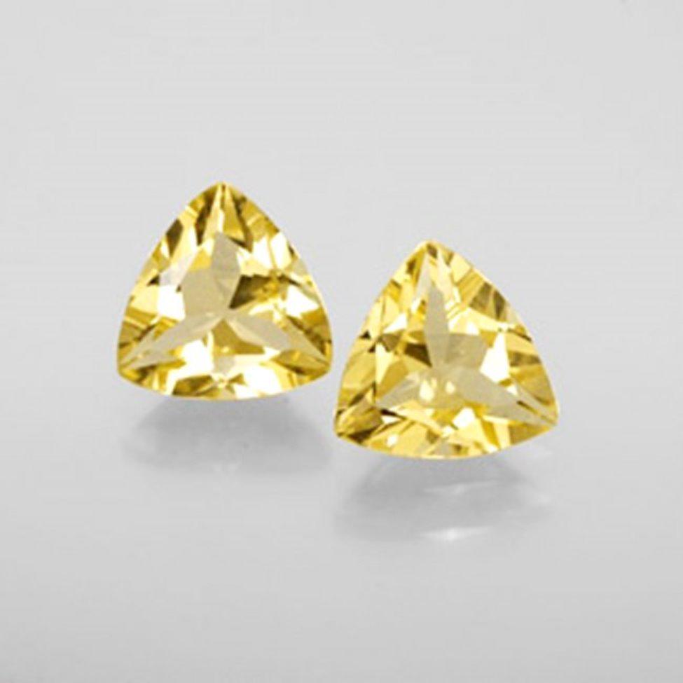 Natural Yellow Beryl Pairs Trillion Cut 1.77Ct: Gem Type: Natural Yellow Beryl Qty: Pairs Weight:1.77 Carat Measurement: 6.8x6.8x4.1 mm Shape: Trillion Facet Clarity: VS,Color: Yellow Golden Origin: Madagascar Treatment: None Estimate Retail: