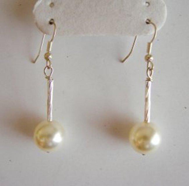 12mm Swarovski Crystal Pearl Earrings 18k W/g Overlay (1 of 3)