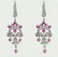 Pink Sapphire Diamond Chandelier Earring 1.47Ct 14k W/g