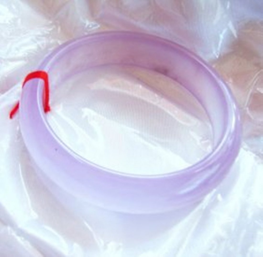 Natural Jadeite Jade Bangle Grade: B Size 7: Natural Jadeite Jade Bangle Clarity: JBA-2B, Color: Lavender Transparency: Semi -Transparent Shape & Cut: Solid Jade Band Haft Round Jade Finish: High Polish Remarks: Genuine Jadeite Quality: Excellen