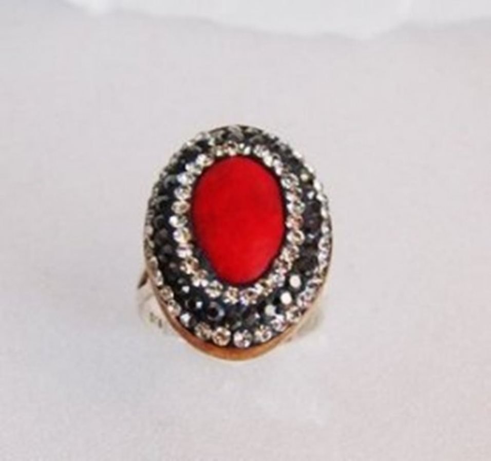 Natural Coral Ring 6.12 CT 18k Overlay (1 of 4)
