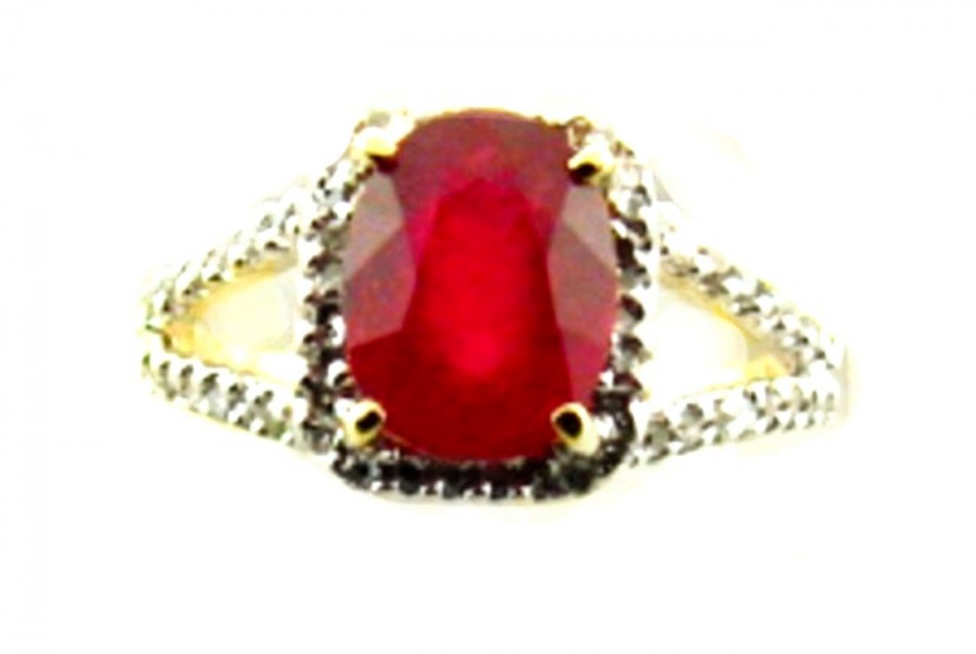 Anniversary Ruby Diamond Ring 3.11Ct14k Y/g (1 of 4)