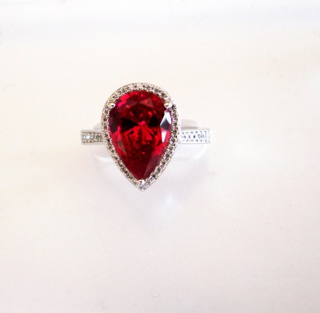 Creation Daimond Ruby Ring 7.16Ct 18k W/g Overlay (1 of 5)
