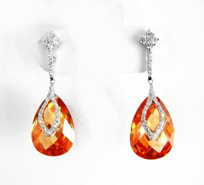 Creation Diamond Citrine Earring 43.86Ct 18kW/g Overlay (1 of 3)