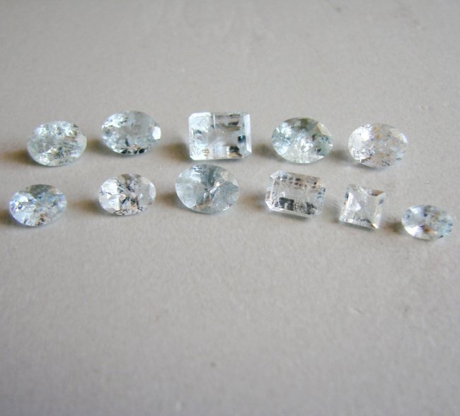Natural Aquamarine Mix Lot 11 Pieces 10.75Ct (1 of 2)