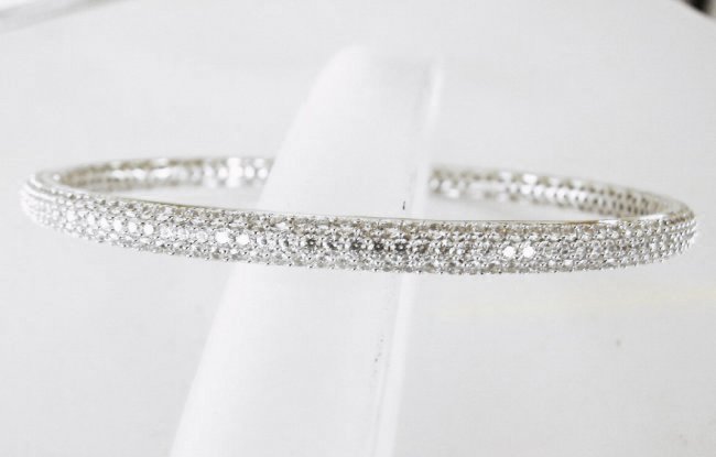 Creation Diamond Eternity Bangle 6.35Ct 18k W/g Overlay (1 of 4)