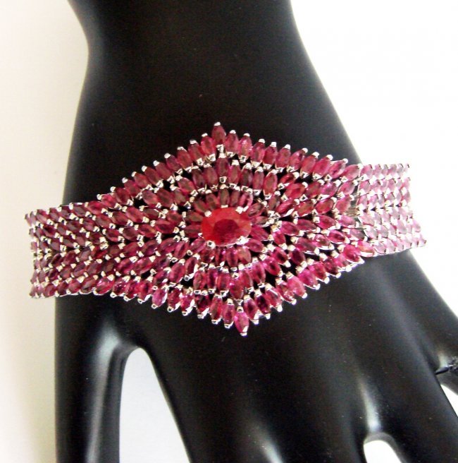 Ruby Bracelet 48.86Ct 18k W/G Overlay (1 of 6)
