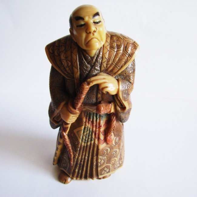 Japanese Samurai Bones Carved H 5"x W 2.25"x Thic1.75" (1 of 9)