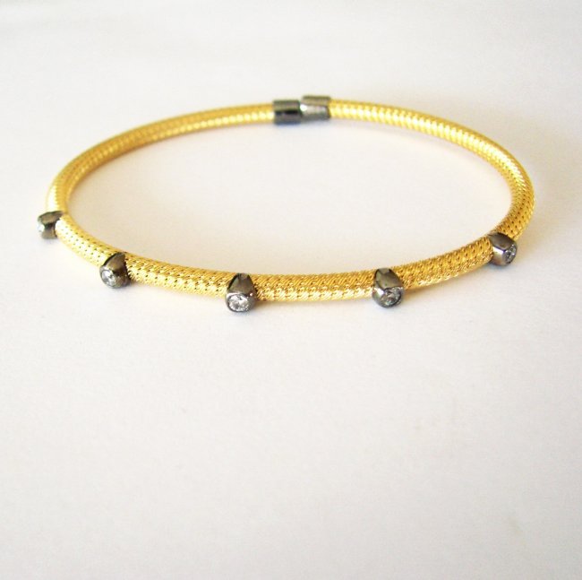 Creation Diamond Bangle Two Tone 18k W-Y/g Overlay (1 of 3)