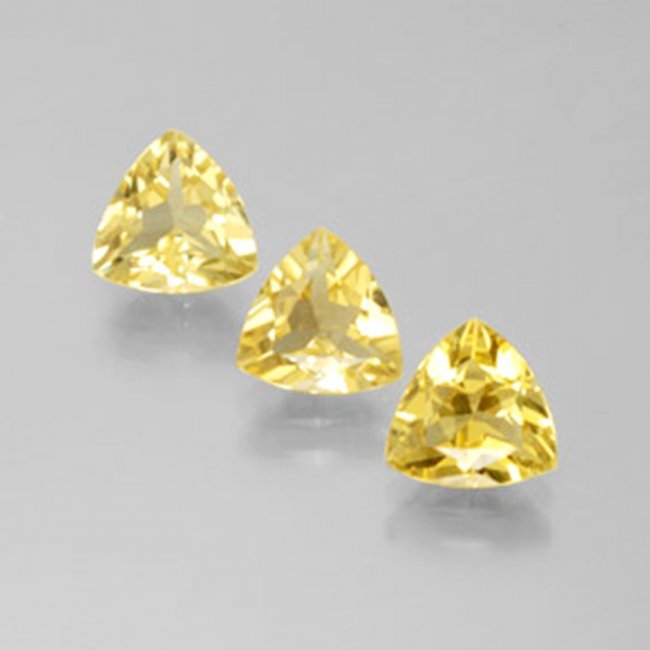 Natural Yellow Glden Beryl 3 Pieces Trillion Cut 1.79Ct: Gem Type: Natural Yellow Golden Beryl Qty: 3 Pieces Weight: 1.79 Carat Measurement: 6.1x6.1x3.2 mm Shape: Trillion Facet Clarity: VS,Color: Yellow Golden Origin: Madagascar Treatment: None