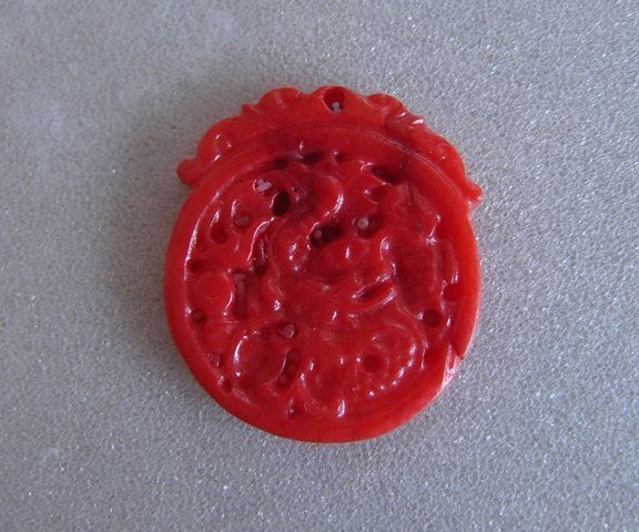 Loose Coral Rooster Pendant 18.27Carat (1 of 3)