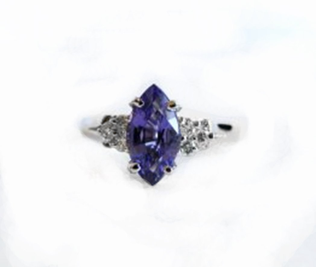 Tanzanite & Diamond Ring 2.43CT14k W/g (1 of 5)